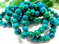 激安！人気★パワーストーンブレスレット/クリソコラ(クリソコーラ/Chrysocolla/珪孔雀石)/ラウンド/約12mm/1本【天然石/パワーストーン】【アメリカツーソン・香港展示会・世界各地出展品