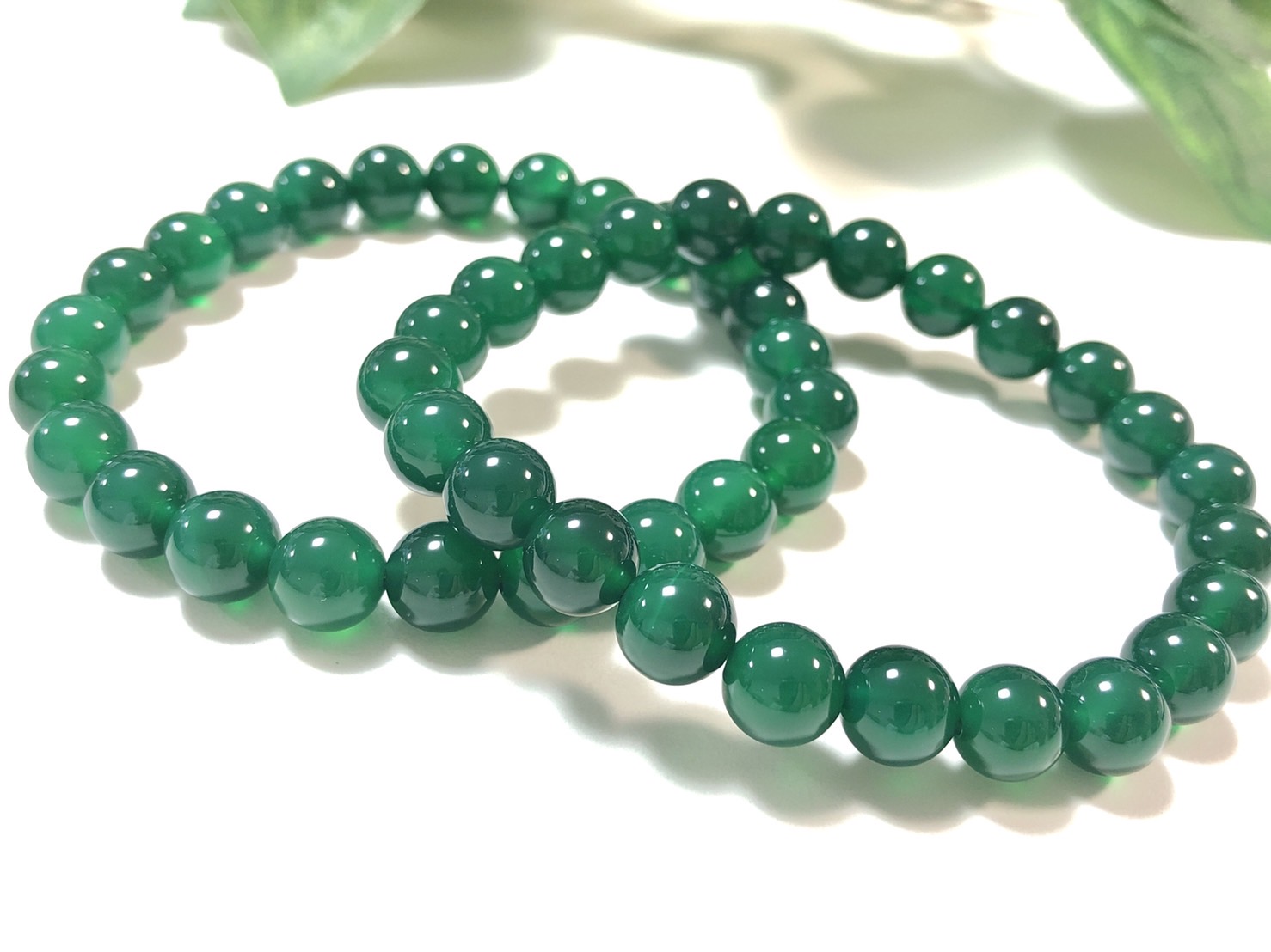 激安！人気☆天然石ブレスレット/グリーンオニキス（グリーン瑪瑙/onyx