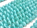 人気！★限定入荷★パワーストーンビーズ/キャッツアイブルー009/約10mm/1連【天然石/パワーストーン】【アメリカツーソン・香港展示会・世界各地出展品買い付け】|ガラス・プラスチック製：ビーズ|ガ