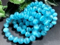 人気！★限定入荷★キャッツアイブレスレット/ブルー011/128面カット/約11-12mm/1本【パワーストーン】【アメリカツーソン・香港展示会・世界各地出展品買い付け】|キャッツアイ|ガラス・プラス