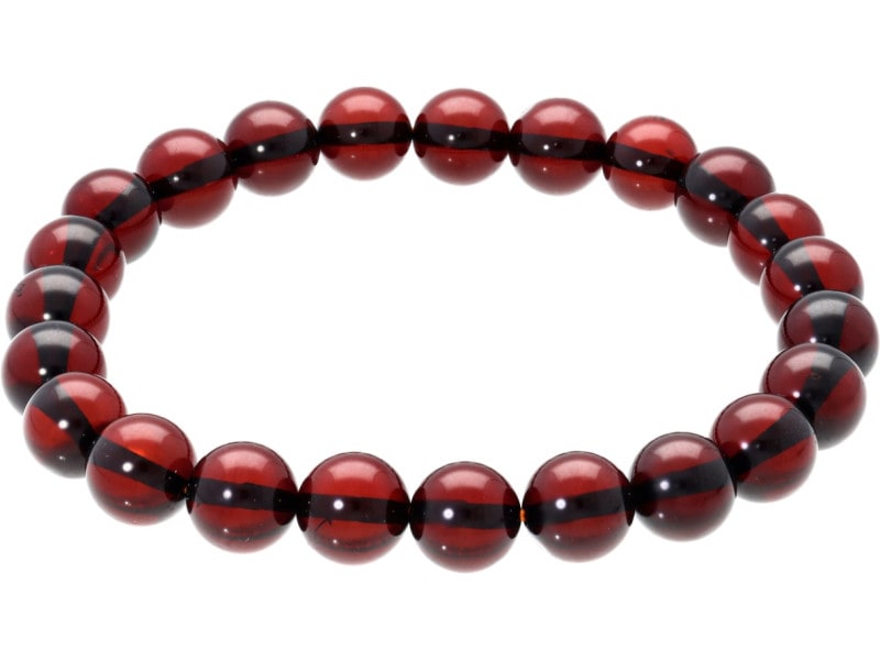 【超希少】5A天然レッドアンバー11mmブレスレット　レア　琥珀　リトアニア産　透明度抜群　一円～ 1点ものポーランド産☆古代の神秘☆濃密赤カラー☆天然琥珀☆天然石