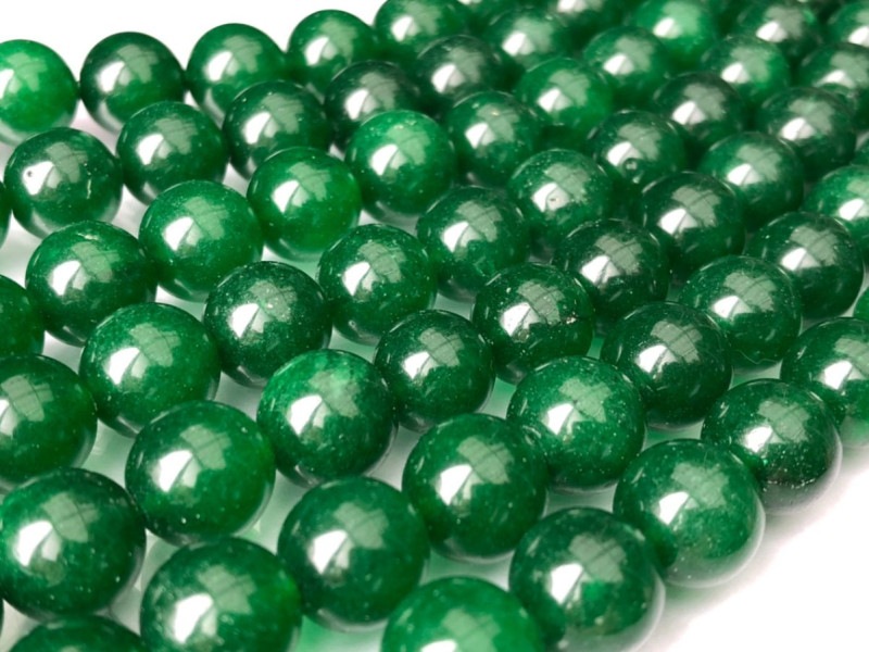 人気！☆鮮やかでカラフル☆天然石ビーズ/クロムグリーン ジェイド/約