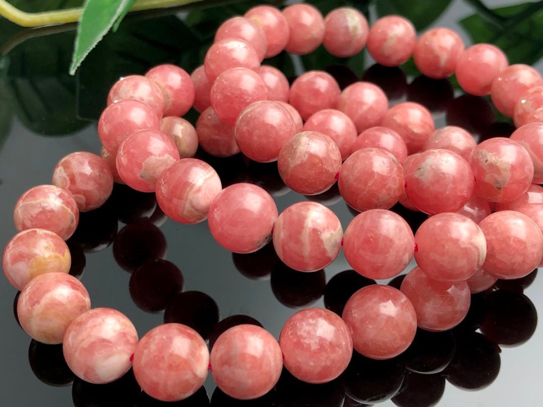 人気カラー☆天然石ブレスレット/マーブルインカローズ（ロードクロ