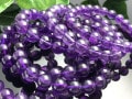定番石★艶々光沢★天然石ブレスレット/アメジスト（Amethyst/紫水晶/アメシスト）/ラウンド/約8mm/1本【天然石/パワーストーン】【アメリカツーソン・香港展示会・世界各地出展品買い付け】|ア