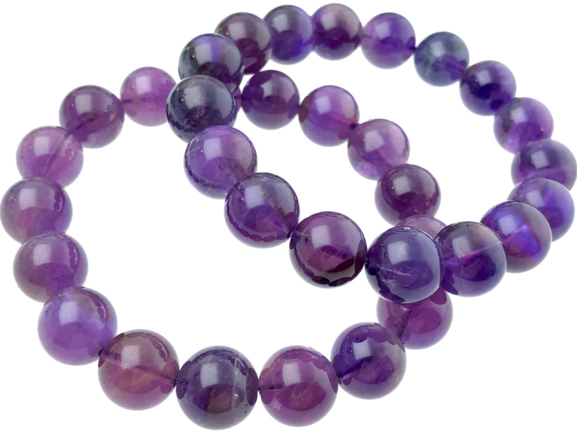 定番石☆艶々光沢☆天然石ブレスレット/スモーキーアメジスト