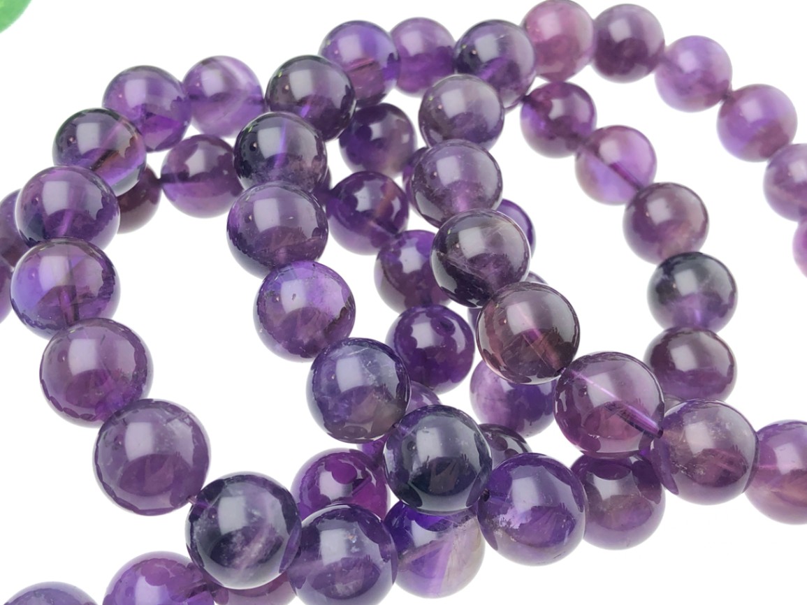 定番石☆艶々光沢☆天然石ブレスレット/スモーキーアメジスト