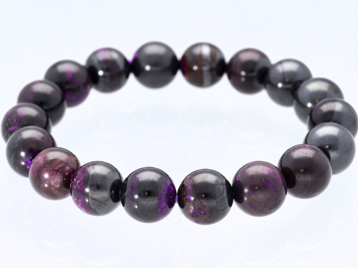 激レア 5A パープルシラー ラブラドライト ブレスレット 11mm-11.5mm