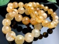 優しいハニーカラー★天然石ブレスレット/ミルキーハニーシトリン（黄水晶/Citrine）/ラウンド/約15mm/1本【天然石/パワーストーン】【アメリカツーソン・香港展示会・世界各地出展品買い付け】|