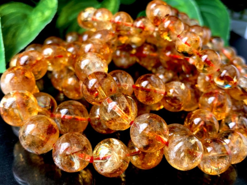 シトリン天然石13ミリ大粒ブレスレット シトリン天然石13ミリ大粒ブレスレット