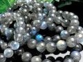 レア！★美しいレインボーシラーと艶★天然石ブレスレット/レインボーラブラドライト(Labradorite/曹灰長石)/ラウンド/約10mm/1本【天然石/パワーストーン】【アメリカツーソン・香港展示会