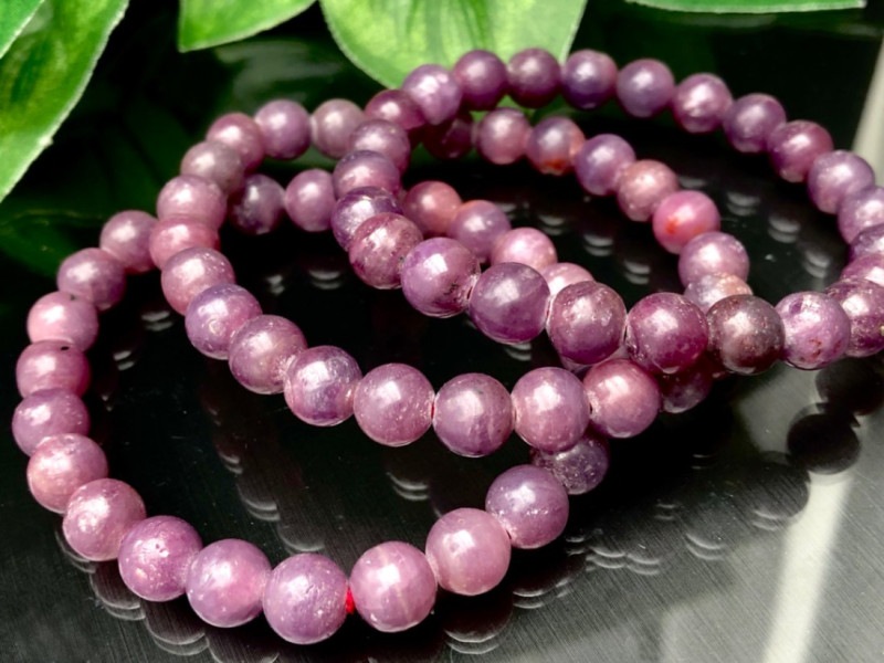 スタールビー ブレスレット 8mm 天然石 パワーストーン レッドパープル