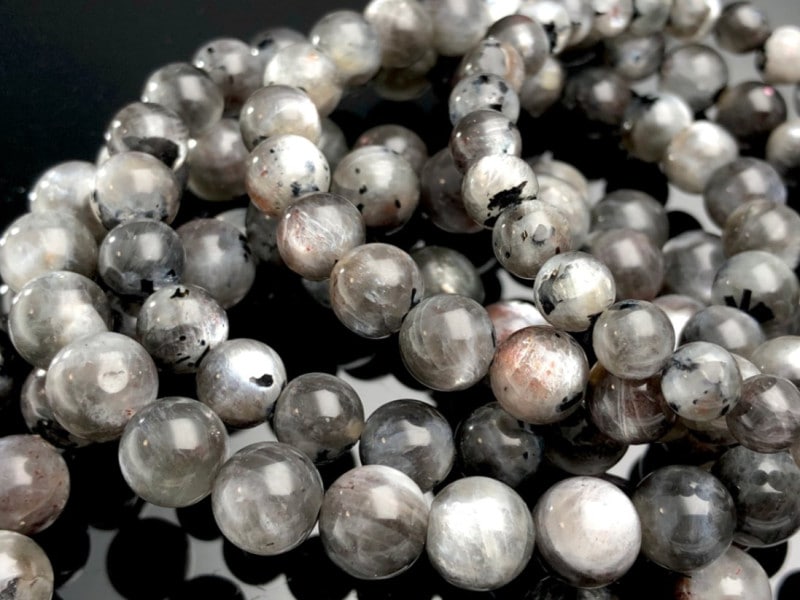 天然石 グレー系 ビーズブレスレット 約16cm