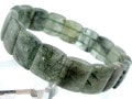 金運・厄除け★天然石ブレスレット/アクチノライトインクォーツ（グリーンルチルクォーツ（Rutilated Quartz/緑針水晶/緑閃石/Actinolite）/バングル/約15-16mm/1本【天然