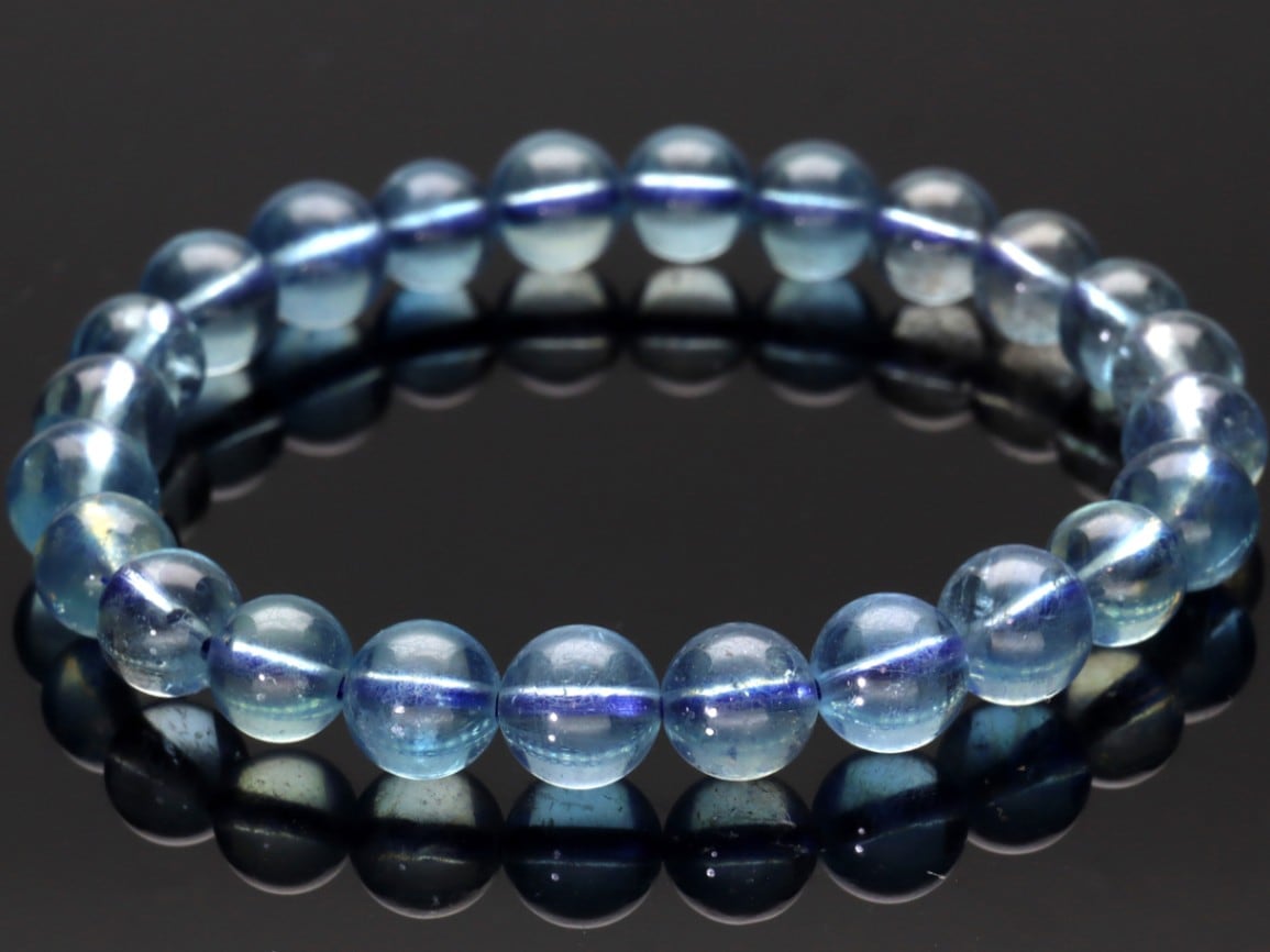 1点物】FAランク☆ブラジル産☆天然石ブレスレット/サンタマリアアクア  