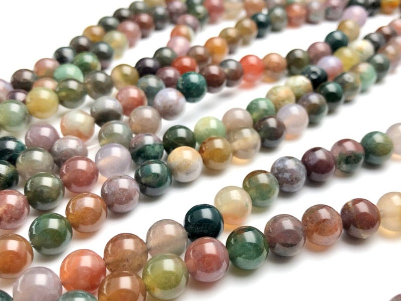 人気☆ネガティブを払う石☆4A/天然石ビーズ/インディアンアゲート 