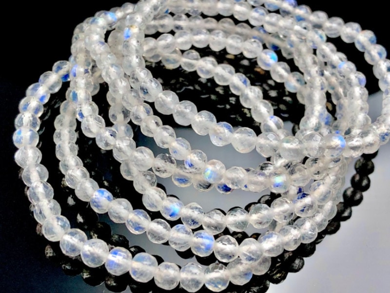 極上品質 マダガスカル産 レインボムーンストーン 7mm 天然石 ブレスレット