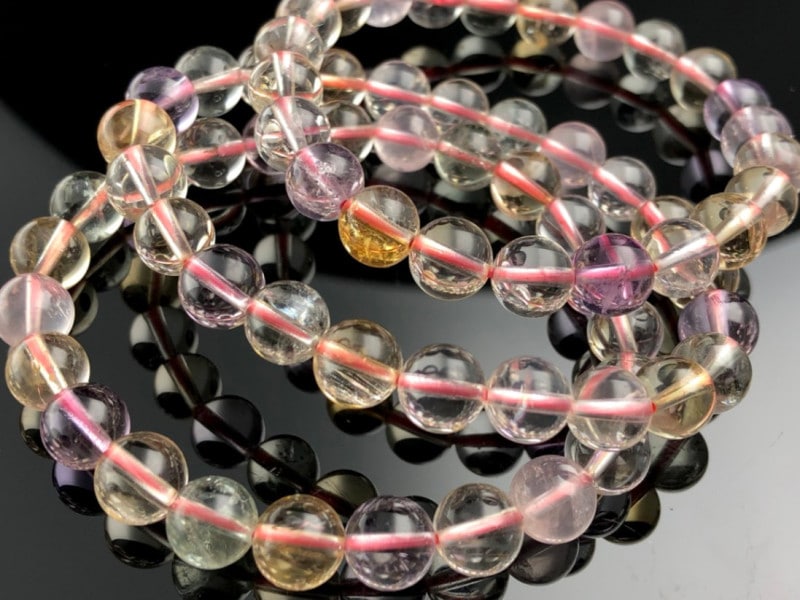 アメジスト&ローズクォーツ 8mm ブレスレット [X021]