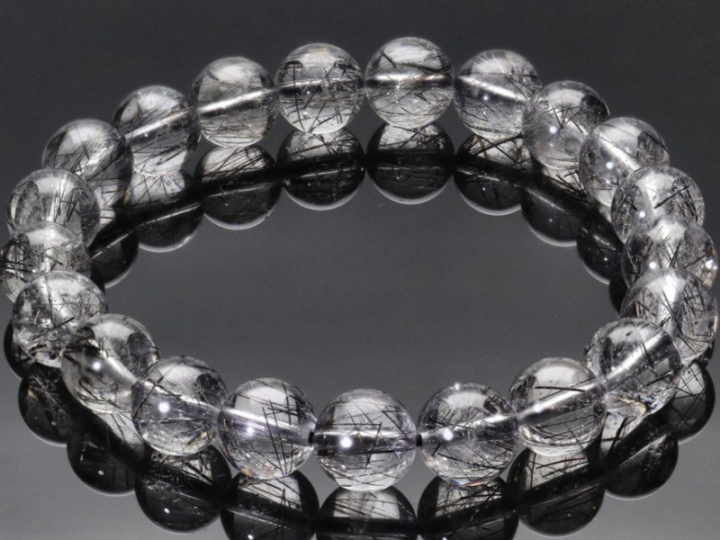 透明度抜群ルチル 天然石ブレス 1点物】美しい透明度☆仕事を成功させる金運の石☆天然石ブレスレット