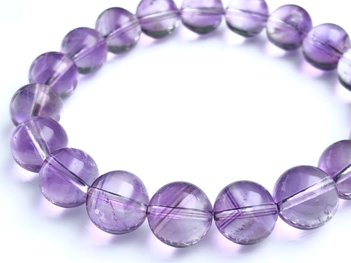 1点もの】超希少☆美しい紫のファントム☆天然原石ブレスレット  