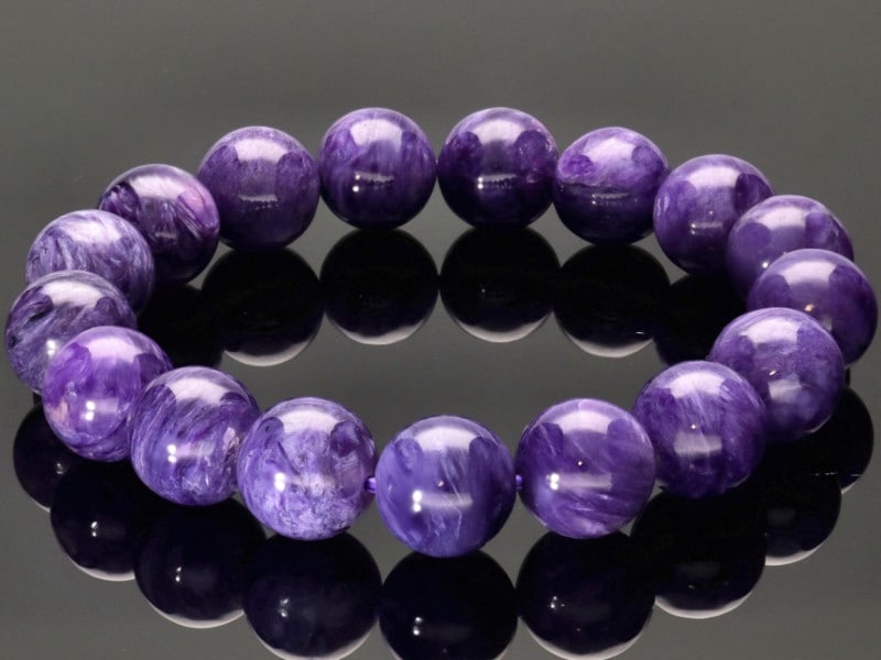 チャロアイト 天然石ブレスレット 大玉 希少 三大ヒーリングストーン