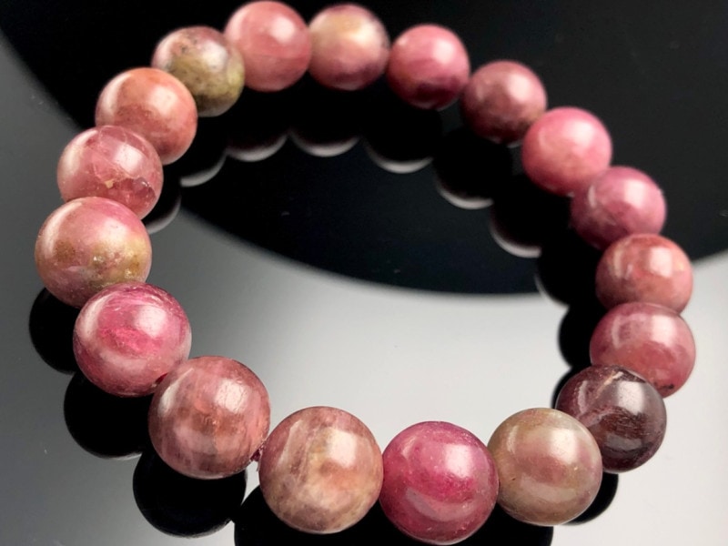 ルベライト ローズクォーツ ブラックトルマリン 天然石ブレスレット