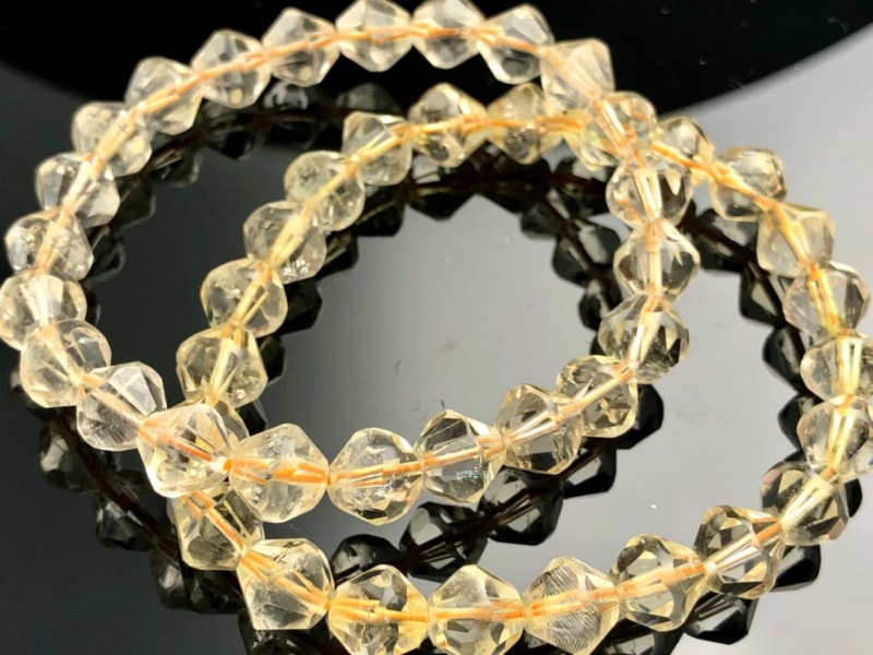 【天然石】シトリン ブレスレット 黄水晶 金運・財運アップ 16mm 金運の石☆定番石☆天然石ブレスレット/シトリン（黄水晶/Citrine）/16