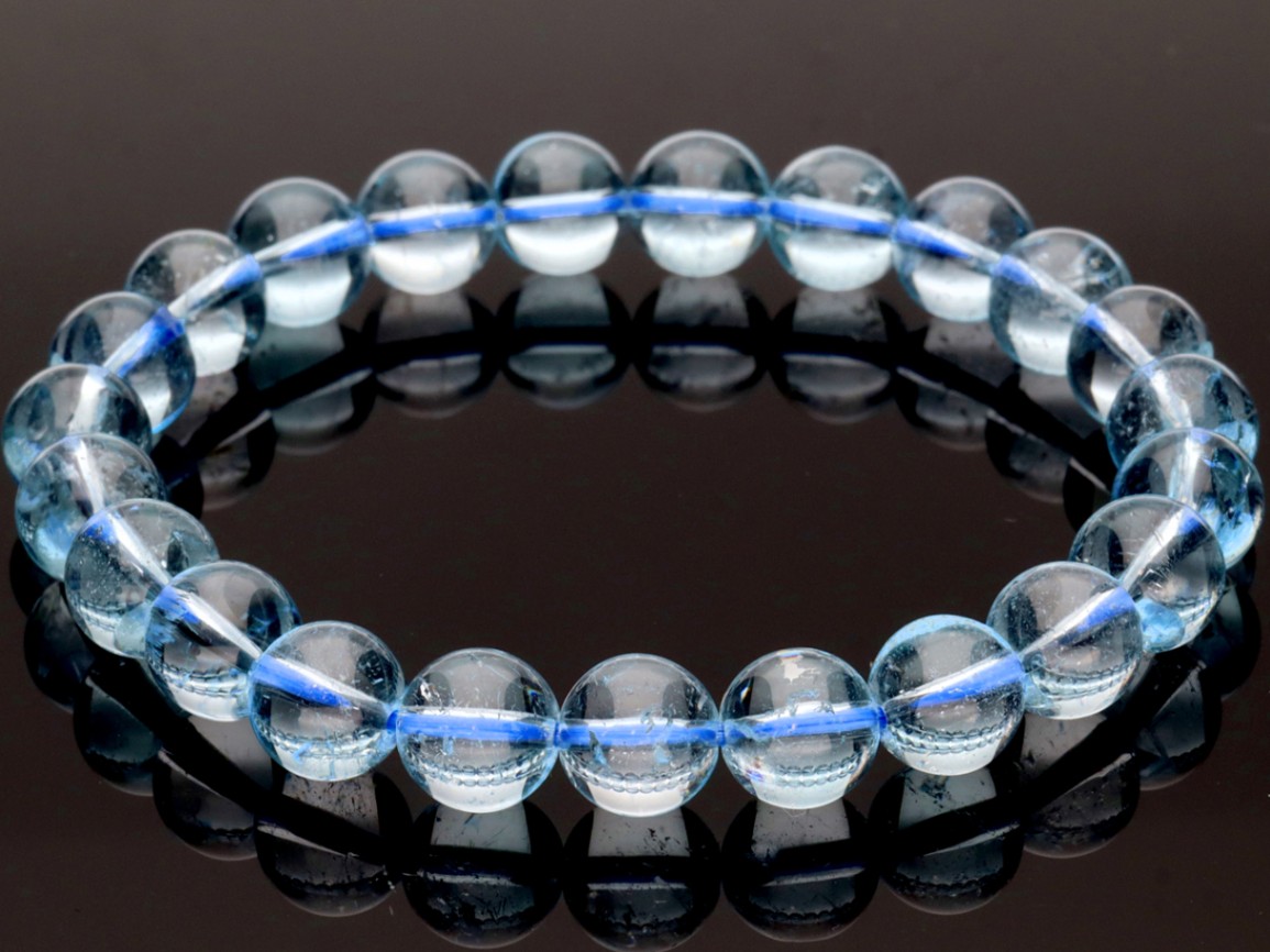 1点物】透明度◎☆美しいブルーカラー☆天然石ブレスレット/スイス  