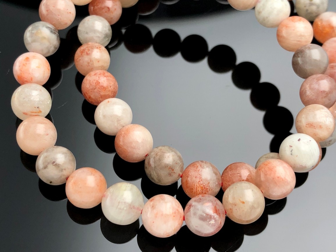 17㍉超大玉タンザニア産光感抜群な天然サンストーンブレスレット