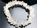 【1点物】蛍光発色★ダイヤモンド水晶★パキスタン産★天然石ブレスレット/オイルインハーキマーダイヤモンド（石油入り水晶/両頭水晶/ダブルポイントクリスタル）/約10-14×3-8mm/1本【天然石/パ