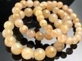 金銭を呼び込む金運の石★ブラジル産★天然石ブレスレット/ゴールドルチルクォーツ（Rutilelated quartz/金針水晶）/ラウンド/約15mm/1本【天然石/パワーストーン】【アメリカツーソン