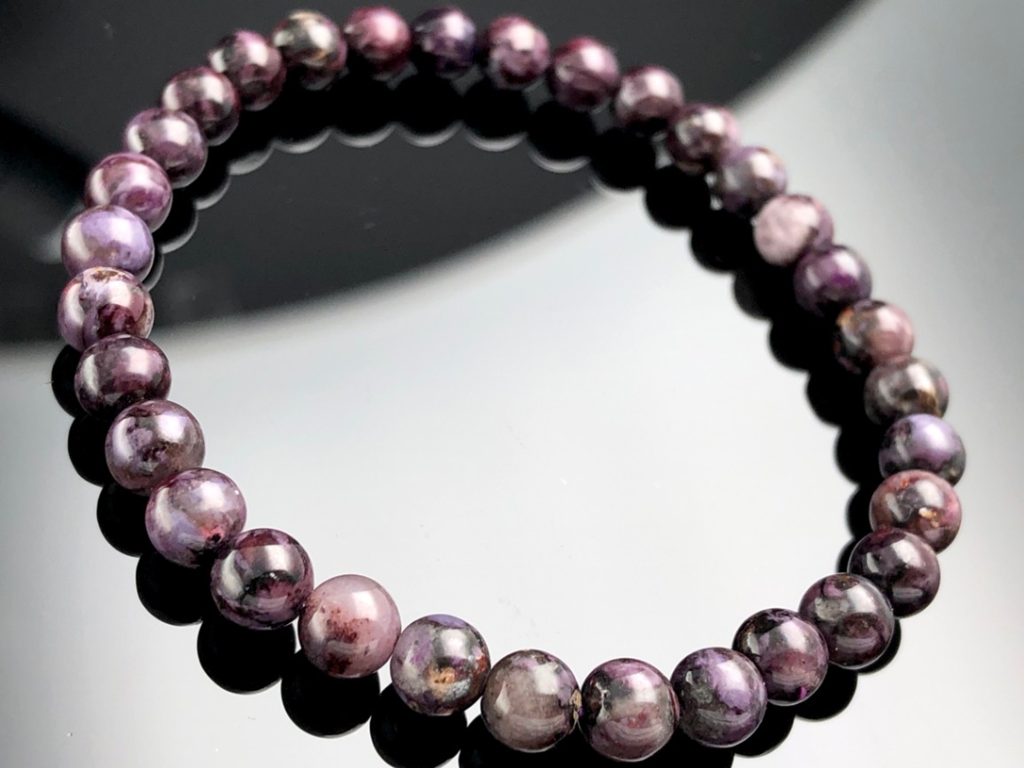 超美色！世界三大ヒーリングストーン★FA/天然石ブレスレット/ピンクスギライト(杉石/Sugilite)/ラウンド/約11mm/1本【ア １点物癒やしの石◇ブラウン スギライト(杉石) 12mm ブレスレット