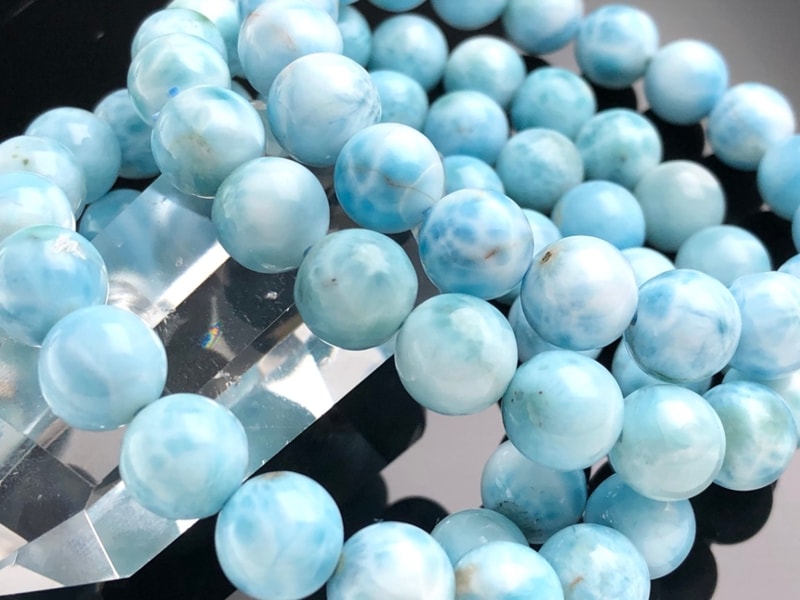 ドミニカ産ラリマー】ブレスレット 14.6㎜ 大粒 希少 癒し 幸運