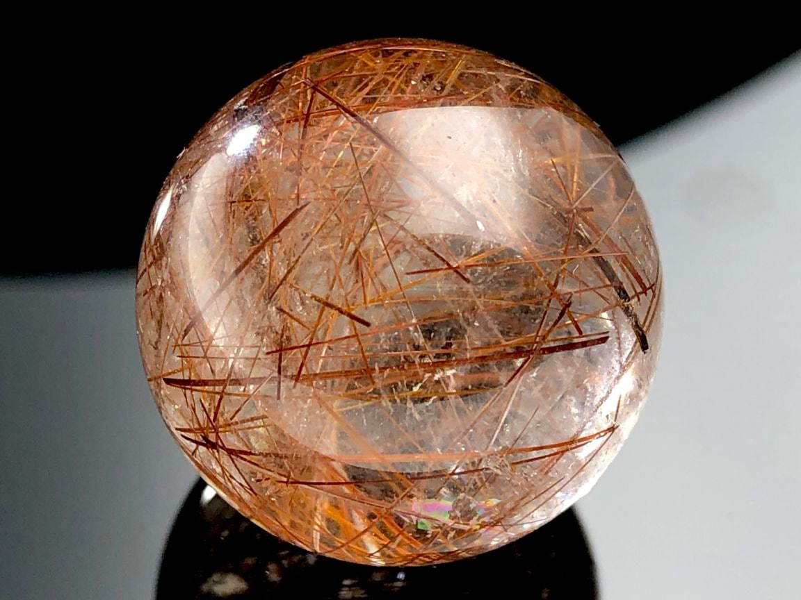 1点物】くっきり太針！☆金運・財運の石☆虹入りレインボー☆ブラジル