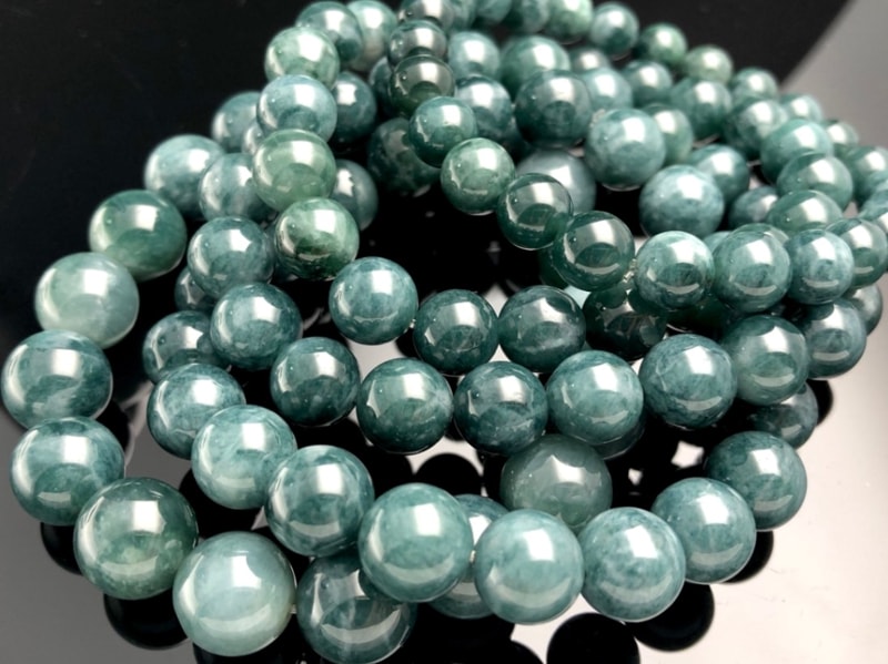 天然石 グァテマラ本翡翠Aジェイド 緑系翡翠 ネックレス 3連