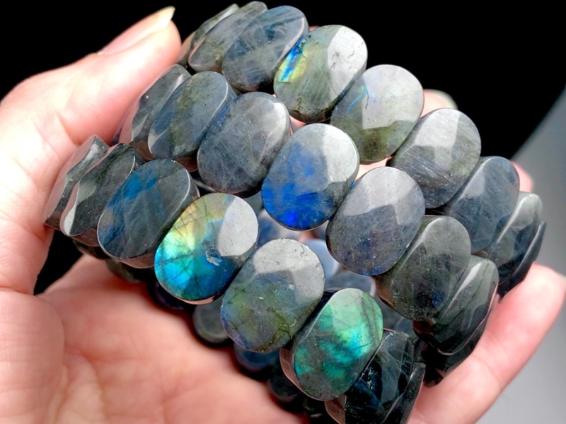 �쥢�����������쥤��ܡ����顼�ȱ���ޥ��������뻺��ŷ���Х֥쥹��å�/�֥�å���֥�ɥ饤��(Labradorite/�⳥Ĺ��)/�Х󥰥�/��14mm/1�ܡ�ŷ����/�ѥ���ȡ���ۡڥ���ꥫ�ġ����󡦹��Ÿ�����������Ͻ�Ÿ���㤤�դ���