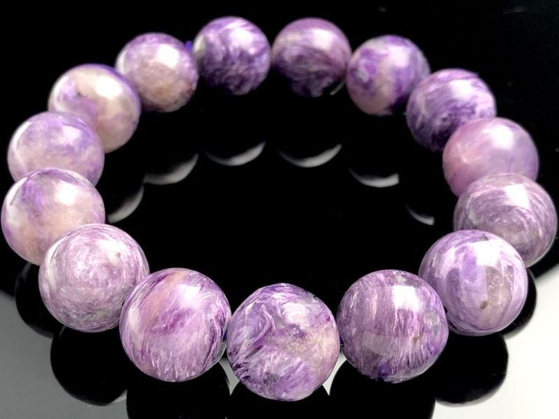 極上,美品】天然チャロアイト 14㎜ブレスレット希少大玉