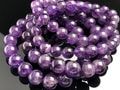 天然石ブレスレット/アメジスト（Amethyst/紫水晶/アメシスト）/ラウンド/約9mm/1本【天然石/パワーストーン】【アメリカツーソン・香港展示|アメジスト：ブレスレット|アメジスト各種
