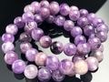 天然石ブレスレット/アメジスト（Amethyst/紫水晶/アメシスト）/ラウンド/約10mm/1本【天然石/パワーストーン】【アメリカツーソン・香港展示|アメジスト：ブレスレット|アメジスト各種