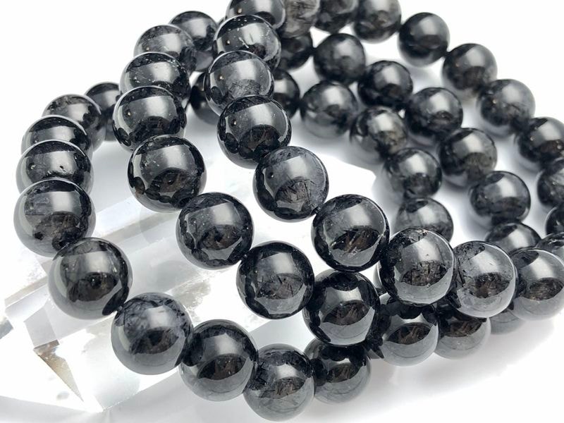 �֥饸�뻺��ŷ���Х֥쥹��å�/�֥�å��ȥ�ޥ��(�ŵ���/Black Tourmaline)/�饦���/��10mm/1�ܡ�ŷ����/�ѥ���ȡ���ۡڥ���ꥫ�ġ����󡦹��Ÿ�����������Ͻ�Ÿ���㤤�դ���