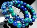 ペルー産★天然石ブレスレット/アズロマラカイト（Azulo malachite/アズライト/マラカイト/藍銅鉱/孔雀石）/ラウンド/約10mm/1本【天然石/パワーストーン】【アメリカツーソン・香港展