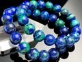 ペルー産★天然石ブレスレット/アズロマラカイト（Azulo malachite/アズライト/マラカイト/藍銅鉱/孔雀石）/ラウンド/約12mm/1本【天然石/パワーストーン】【アメリカツーソン・香港展