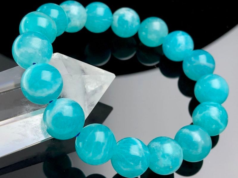 ペルー産☆天然石ブレスレット/アマゾナイトクォーツ（amazonite/天河 