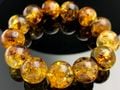 【1点物】ロシア産★天然琥珀★ブレスレット/アンバー（amber/琥珀・こはく/蝋琥珀）/ラウンド/約17mm/1本【天然石/パワーストーン】【アメリカツーソン・香港展示会・世界各地出展品買い付け】