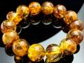 【1点物】ロシア産★天然琥珀★ブレスレット/アンバー（amber/琥珀・こはく/蝋琥珀）/ラウンド/約15mm/1本【天然石/パワーストーン】【アメリカツーソン・香港展示会・世界各地出展品買い付け】