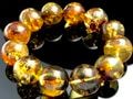 【1点物】ロシア産★天然琥珀★ブレスレット/アンバー（amber/琥珀・こはく/蝋琥珀）/ラウンド/約18-19mm/1本【天然石/パワーストーン】【アメリカツーソン・香港展示会・世界各地出展品買い付