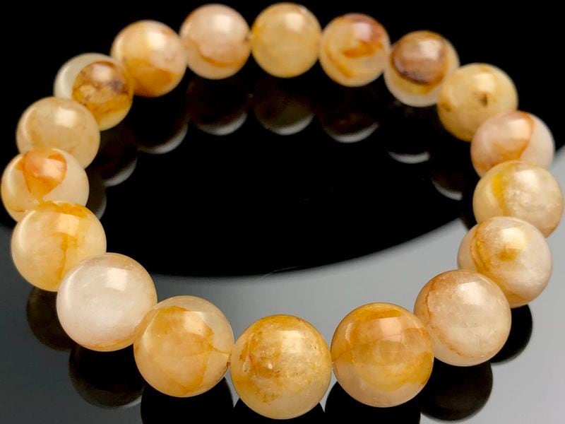 ��1��ʪ�ۥ֥饸�뻺��ŷ���Х֥쥹��å�/���������饤��ʥ��ȥ��󥯥�����(�������饯������/Aurora Quartz/Limonite in Quartz/��Ŵ��/����徽)/�饦���/��11mm/1�ܡ�ŷ����/�ѥ���ȡ���ۡڥ���ꥫ�ġ����󡦹��Ÿ�����������Ͻ�Ÿ���㤤�դ���