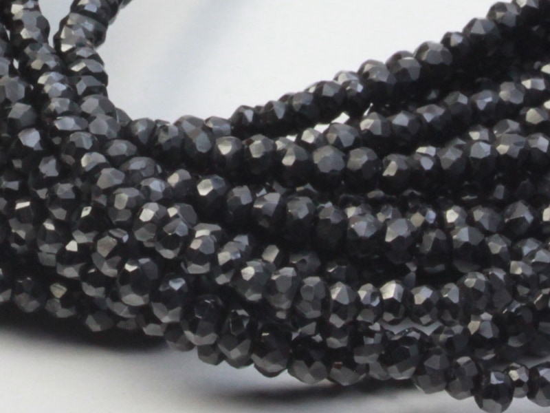 高品質/パワーストーン/天然石ネックレス/ブラックスピネル/silver925