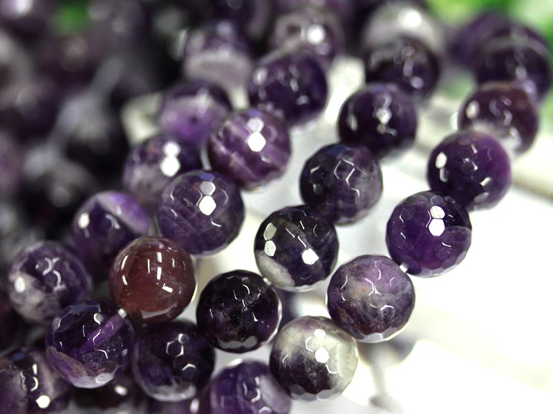 高品質 アメジスト キラキラ カット 天然石 ブレスレット