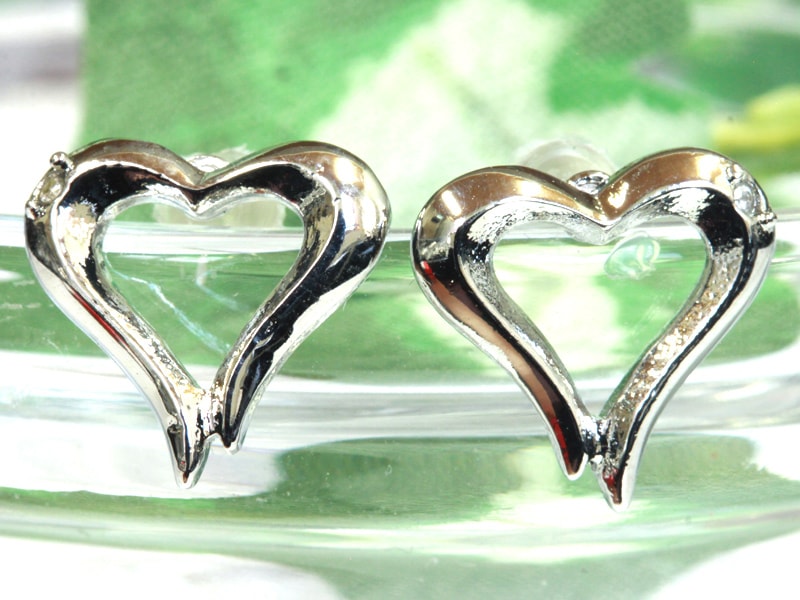 ピアス/天然ダイヤモンド/オープンハート/1セット｜天然石や  
