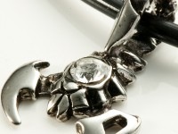 メンズネックレス/スコーピオンさそり/ブラックレザー/1個|メンズネックレス|アクセサリー